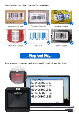 Ein Millionen Pixel Desktop Barcode Scanner Hochgeschwindigkeit Handsfree 2D Barcode Reader DP8550