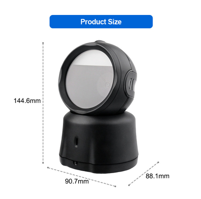Hochgeschwindigkeitshandfreier 2D-Barcode-Reader drahtloser Desktop-Barcode-Scanner mit Ladebasis