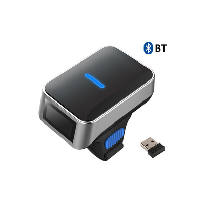 Mini 1D 2D CMOS drahtloser Barcode Scanner tragbarer Bluetooth Ring Finger QR Code Scanner